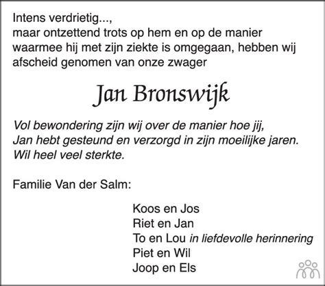 Jan Johannes Jacobus Adrianus Bronswijk Overlijdensbericht