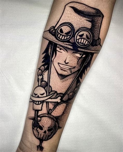 One Piece Ace Tattoo Back