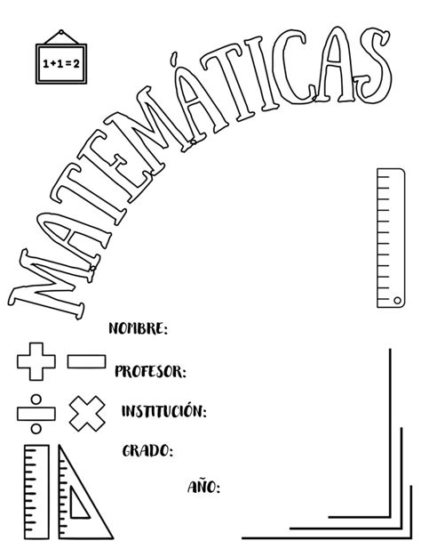 Ll Car Tulas De Matem Ticas Para Colorear Caratulas Net