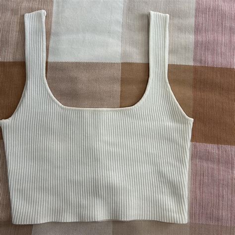 Glassons Ribbed Square Crop Cute Basic And Thick Depop