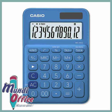 Calculadora Casio Ms 20uc 12 Digitos Azul Petroleo Mundi Office