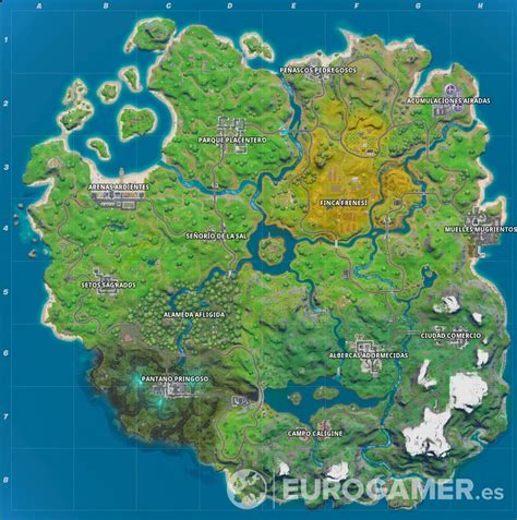 Fortnite Nuevo Mapa Lugares Emblemáticos Y Ubicaciones Con Nombre Al