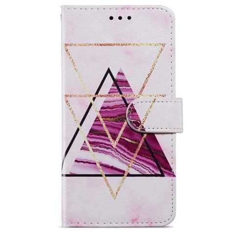 Etui Folio Do Iphone Z A Cuch Geometryczny Marmur Z Paskiem Modne