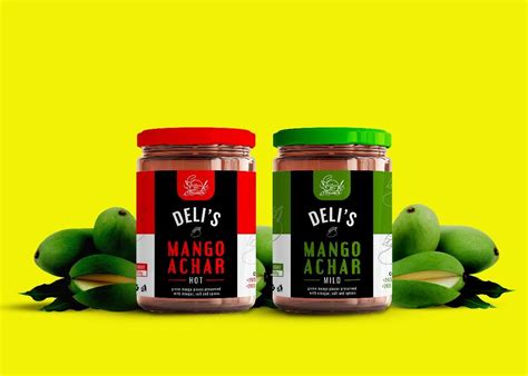 achar jar label design delis mango achar jars    mango