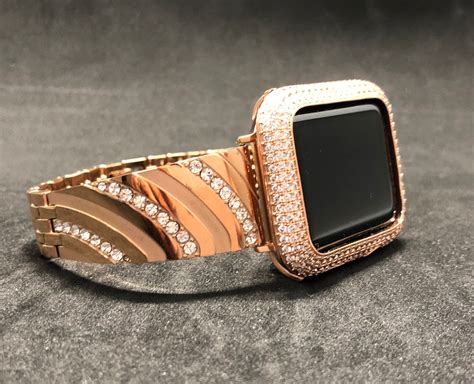 Rose Gold Apple Watch Band 38mm/40mm 42m/44mm Womens Rhinestone Crystal ...