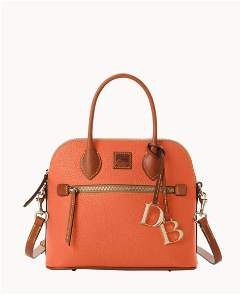 Dooney Bourke Pebble Grain Domed Satchel In Orange Lyst