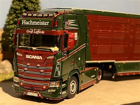 Imc Scania S High Roof X Met Veeoplegger Hachmeister Miniatuurshop