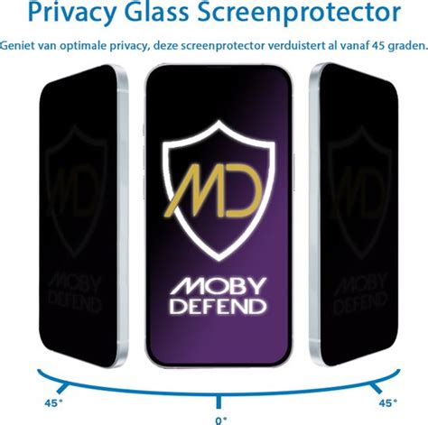 3 Pack Mobydefend Iphone 15 Pro Max Screenprotectors Hd Privacy Glass Screensavers Bol