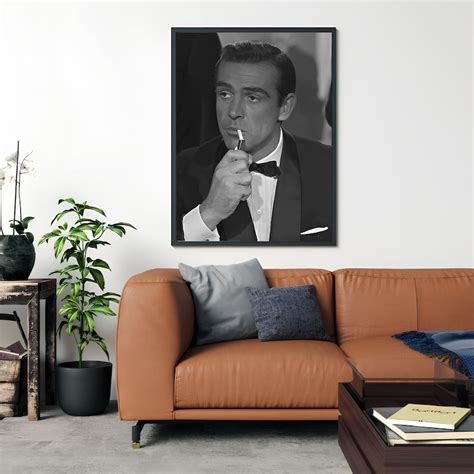 Sean Connery James Bond Poster, Vintage Movie Poster, Black and White ...