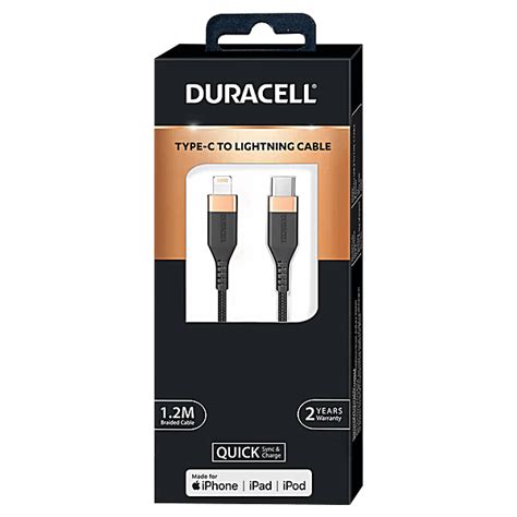 Buy Duracell Type C To 8 Pin Lightning Cable 12 M For Apple Devices