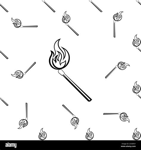 Lit Matchstick Burning Matchstick Seamless Pattern Vector Art