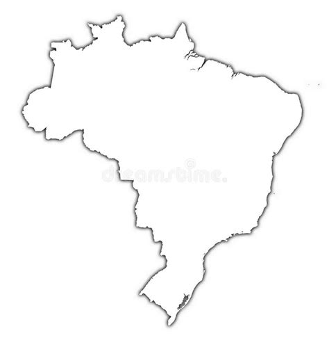 Brazil Outline Map With Shadow Stock Illustration - Image: 3769099