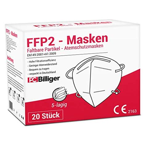 20 Stück FFP2 Masken Mundschutz 5 lagig CE Zertifiziert Maske im FFP2