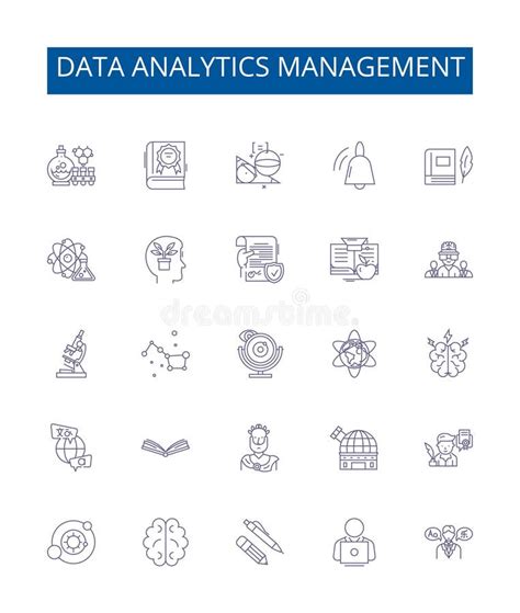 Data Analytics Management Line Icons Signs Set Design Collection Of