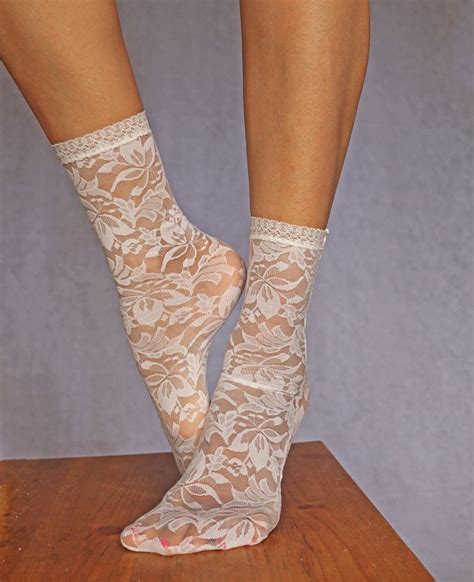 Ivory Lace Womens Socks Handmade Lacy Socks Bridal T Etsy