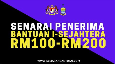 Kerajaan Negeri Umum Bantuan Wang I Sejahtera RM100 RM200 Disalurkan