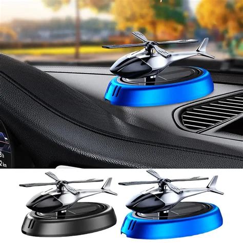 Solar Car Air Freshener Helicopter Shaped Auto Aroma Diffuser Air