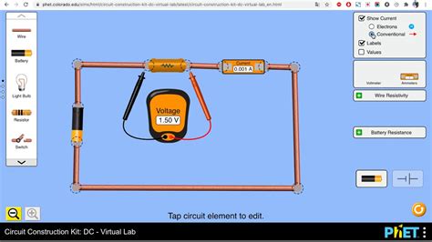 Ley De Ohm Demostrada Por Medio De Simulación Phet Y Hoja De Cálculo