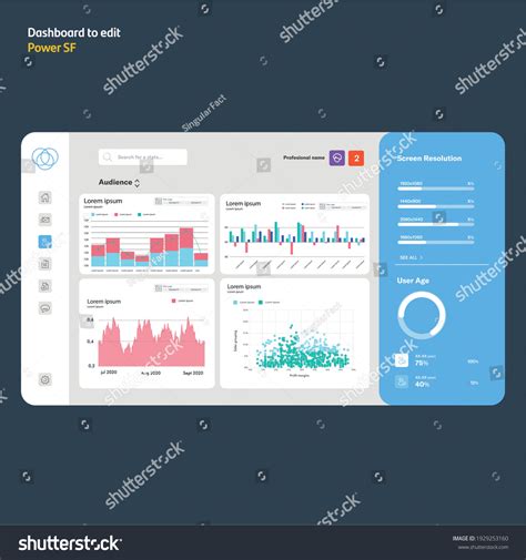 Dashboard Design Theme Power Bi Template Stock Vector (Royalty Free ...