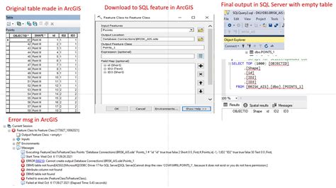 Arcmap Importing Feature Class From ArcGIS To SQL Server Using