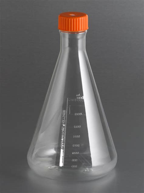 Corning L Polycarbonate Erlenmeyer Flask With Vent Cap Plain