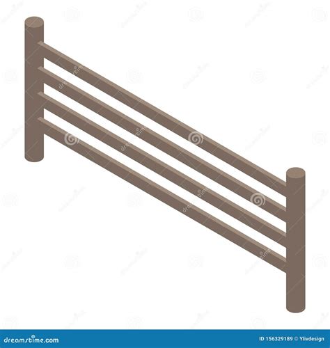 Farm Wood Fence Icon Isometric Style Stock Vector Illustration Of