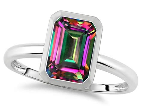 Tommaso Design 8x6mm Emerald Octagon Cut Rain Mystic Topaz Engagement