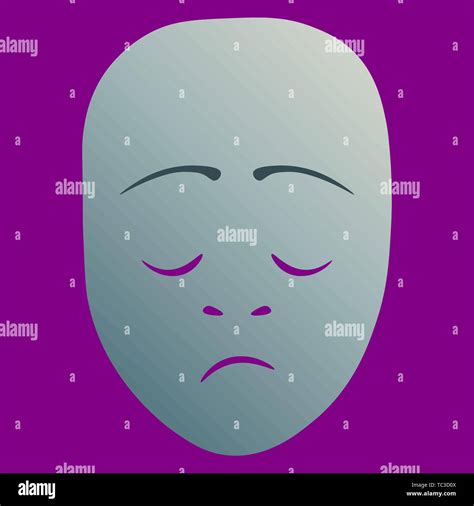 Theatrical Mask With Dreary Emotion Vector Illustration Silver Mask