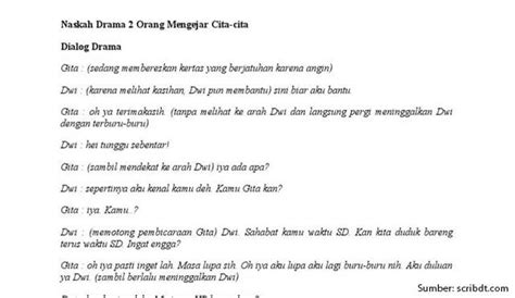 contoh naskah drama pendek   berbagai tema cocok  tugas