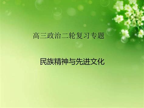 高三政治二轮复习专题 民族精神与先进文化课件 新人教版word文档在线阅读与下载无忧文档