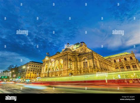 Vienna Austria night city skyline at Vienna State Opera Stock Photo - Alamy