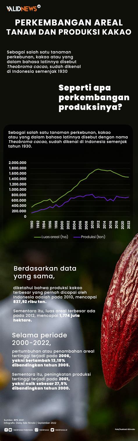 Perkembangan Areal Tanam Dan Produksi Kakao