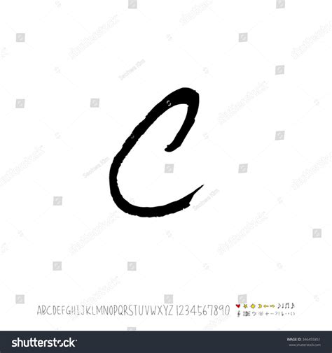 Hand Drawn Alphabet Illustration Calligraphy Vector Stock Vector Royalty Free 346455851