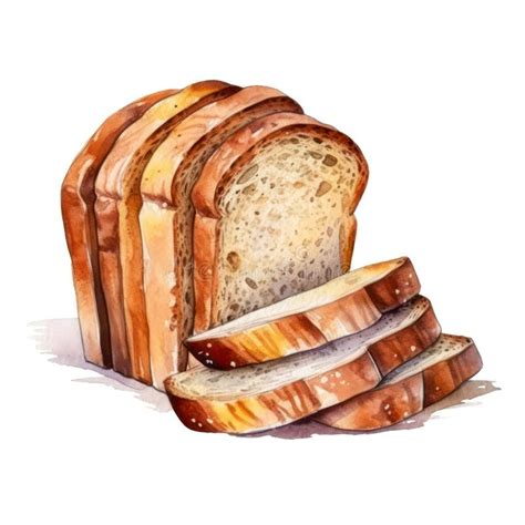 Sliced Bread Watercolor Stock Illustrations 328 Sliced Bread