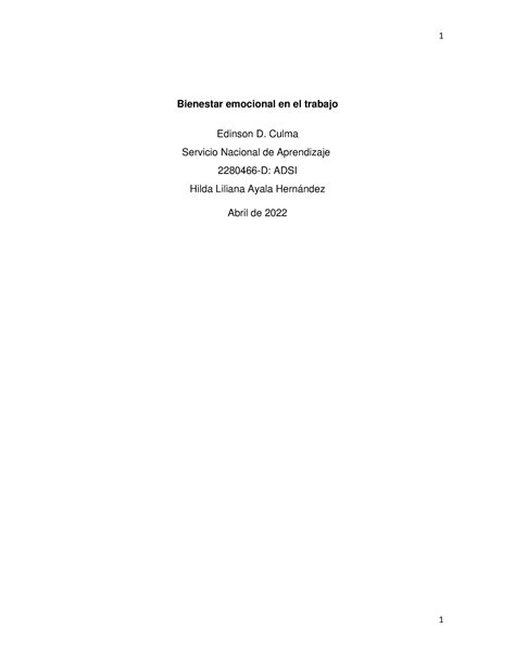 Ensayo De Inteligencia Emocional En El Trabajo 1