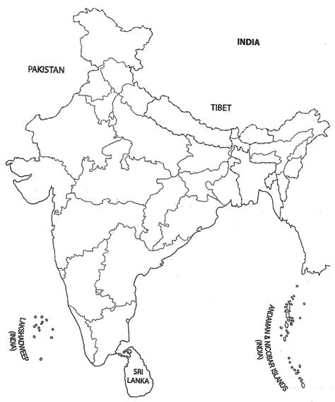 Blank political map of India - Political map of India blank (Southern ...