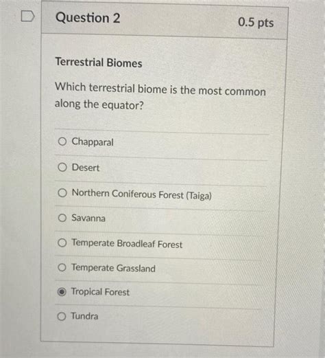 Solved Terrestrial Biomes Which Terrestrial Biome Is The