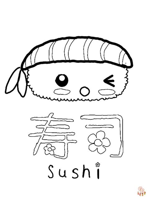 Sushi So Cute Coloring Page Printable And Easy To Color Coloring Home