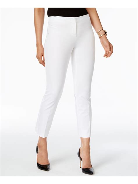 ALFANI Womens White Capri Pants Size 4 Walmart