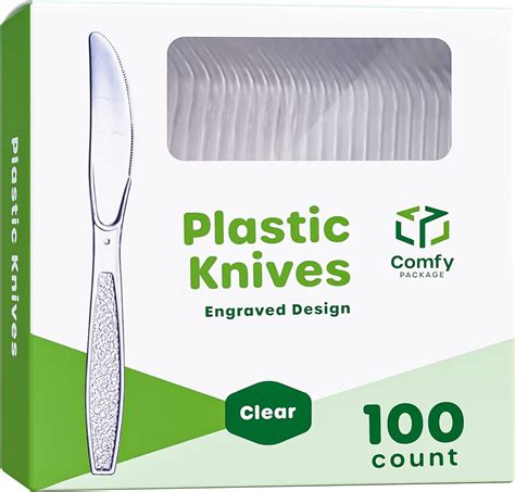 amazoncom comfy package gusto  pack clear plastic knives heavy
