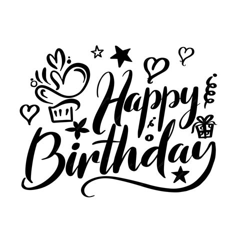 Letras De Feliz Cumpleaños Para Tarjeta De Cumpleaños Y Pantalla De Impresión En Regalo Vector