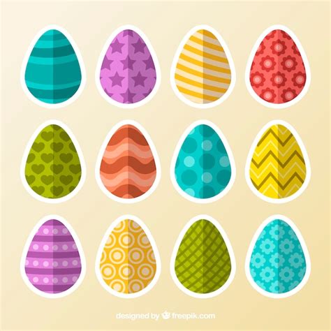 Free Vector Collection Of Different Easter Eggs In Various Colors