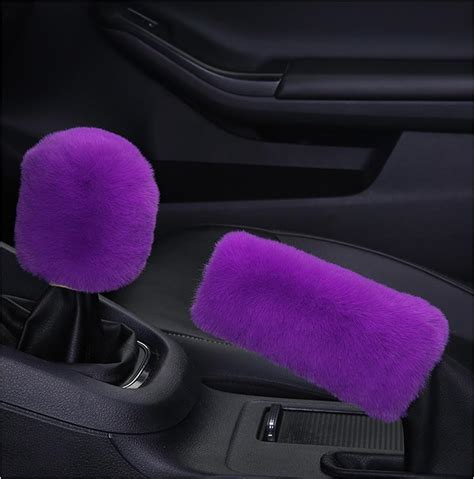 Amazon Ziciner 2PCS Plush Car Gear Shift Knob Cover Handbrake