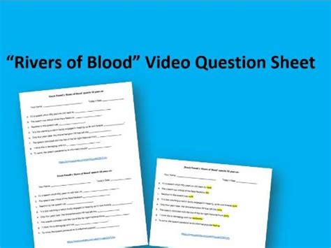 Rivers of Blood speech video questions | Teaching Resources