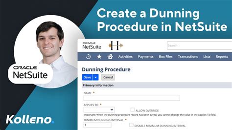 Netsuite Tutorial How To Create A Dunning Procedure In Netsuite Youtube