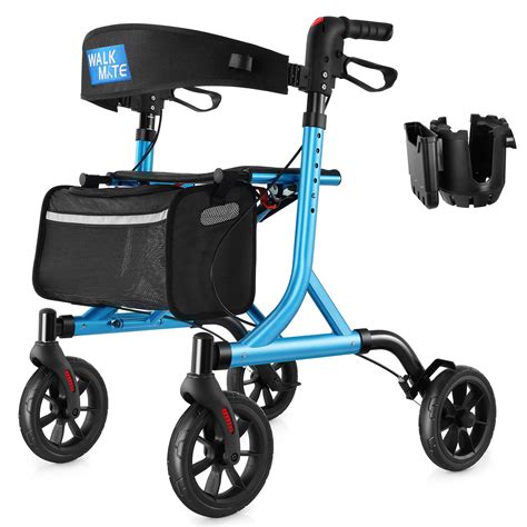 Walk Mate Rollator Walkers With Seat Back Support For Seniors Adults