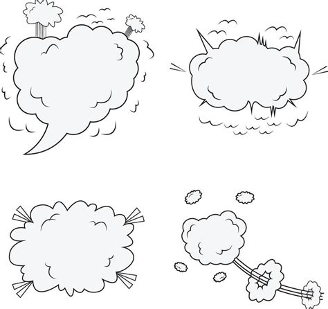 Comics Explosion Clouds For Dialogue In Comics Vector Illustration