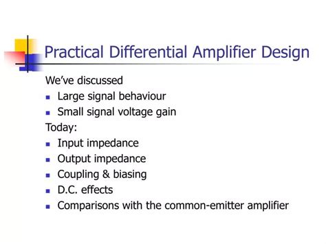 PPT - Practical Differential Amplifier Design PowerPoint Presentation ...