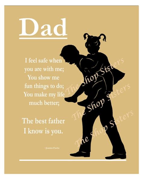 Items Similar To Dad Father Daughter Father S Day Poem Silhouette Black 8x10 Wall Art Print Free