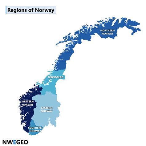 Norway map: regions - NWEGEO